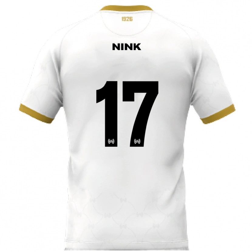 Danxen Hombre Camiseta Ben Nink #17 Blanco Dorado 2ª Equipación 2025/26 La Camisa México