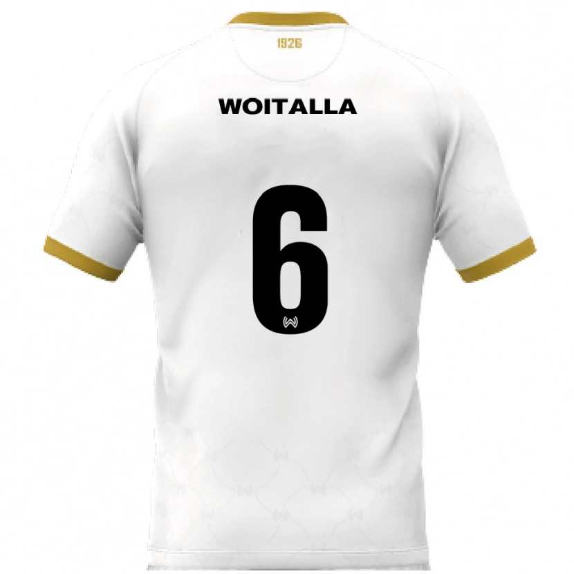 Danxen Hombre Camiseta Luis Woitalla #6 Blanco Dorado 2ª Equipación 2025/26 La Camisa México