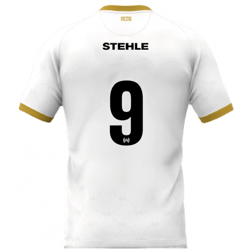 Danxen Hombre Camiseta Simon Stehle #9 Blanco Dorado 2ª Equipación 2025/26 La Camisa México