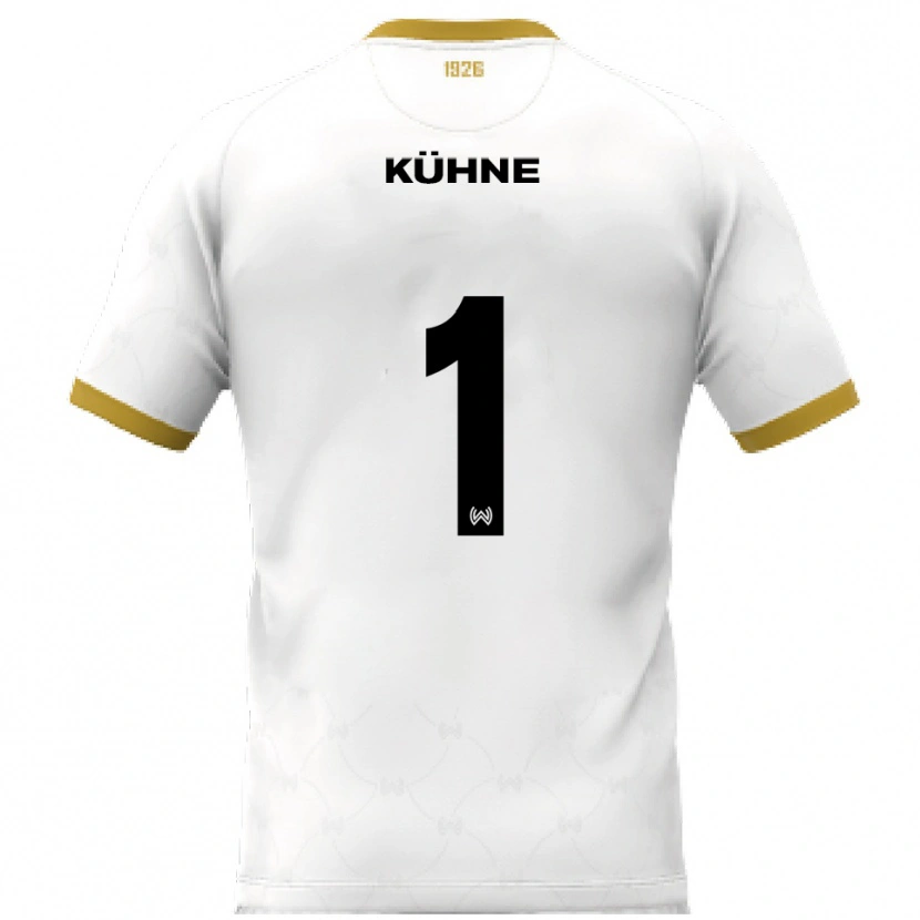Danxen Hombre Camiseta Lars Kühne #1 Blanco Dorado 2ª Equipación 2025/26 La Camisa México