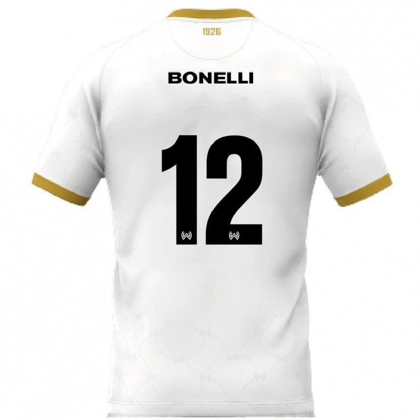 Danxen Hombre Camiseta Leonardo Bonelli #12 Blanco Dorado 2ª Equipación 2025/26 La Camisa México