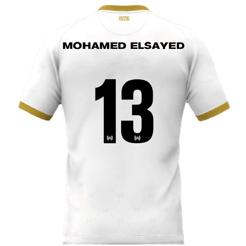 Danxen Hombre Camiseta Samir Mohamed Elsayed #13 Blanco Dorado 2ª Equipación 2025/26 La Camisa México