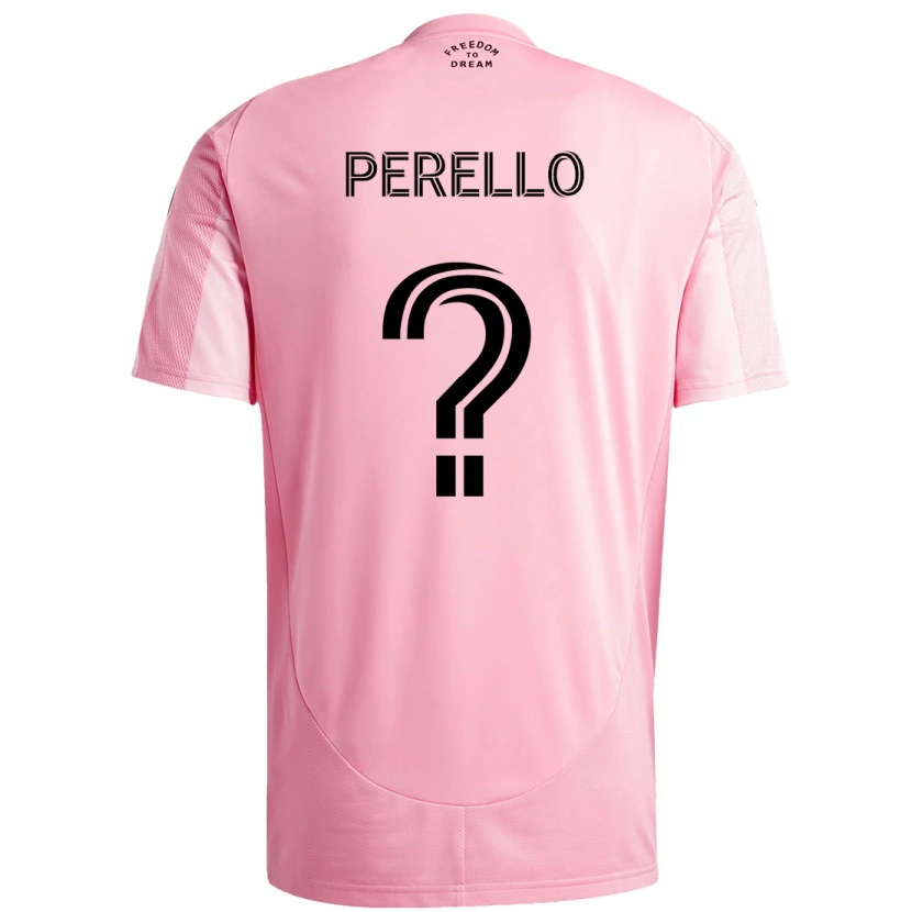 Danxen Niño Camiseta Sergio Perello #0 Negro Rosa 1ª Equipación 2025/26 La Camisa México
