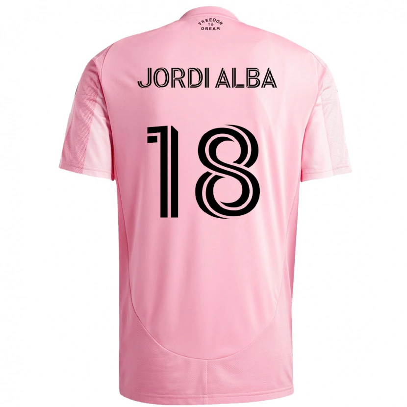 Danxen Niño Camiseta Jordi Alba #18 Negro Rosa 1ª Equipación 2025/26 La Camisa México