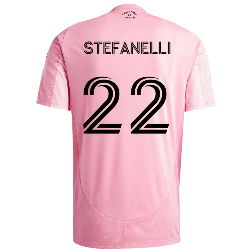 Danxen Niño Camiseta Nicolás Stefanelli #22 Negro Rosa 1ª Equipación 2025/26 La Camisa México