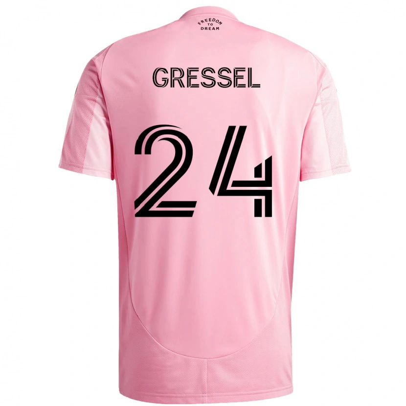 Danxen Niño Camiseta Julian Gressel #24 Negro Rosa 1ª Equipación 2025/26 La Camisa México