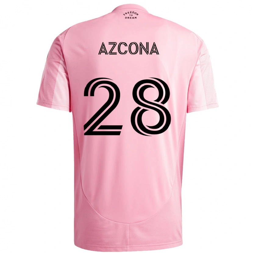 Danxen Niño Camiseta Edison Azcona #28 Negro Rosa 1ª Equipación 2025/26 La Camisa México