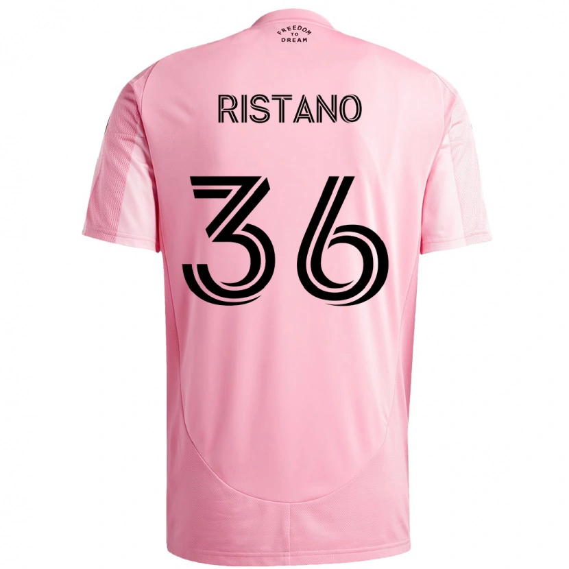 Danxen Niño Camiseta Alejo Ristano #36 Negro Rosa 1ª Equipación 2025/26 La Camisa México