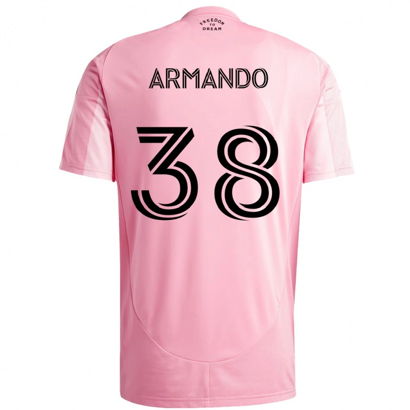 Danxen Niño Camiseta Máximo Armando #38 Negro Rosa 1ª Equipación 2025/26 La Camisa México