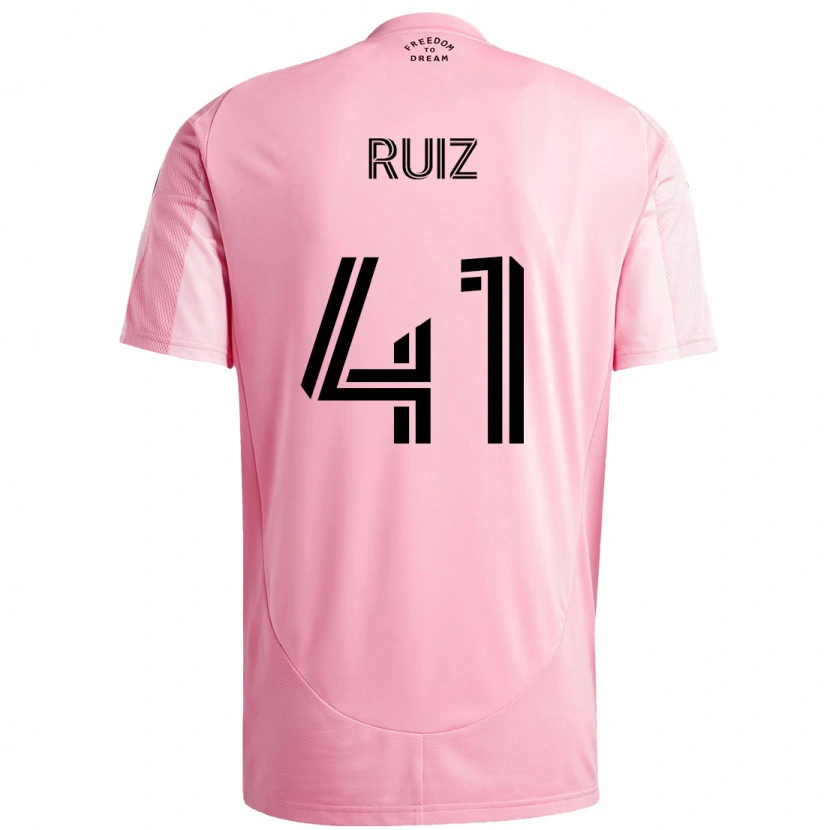 Danxen Niño Camiseta David Ruíz #41 Negro Rosa 1ª Equipación 2025/26 La Camisa México