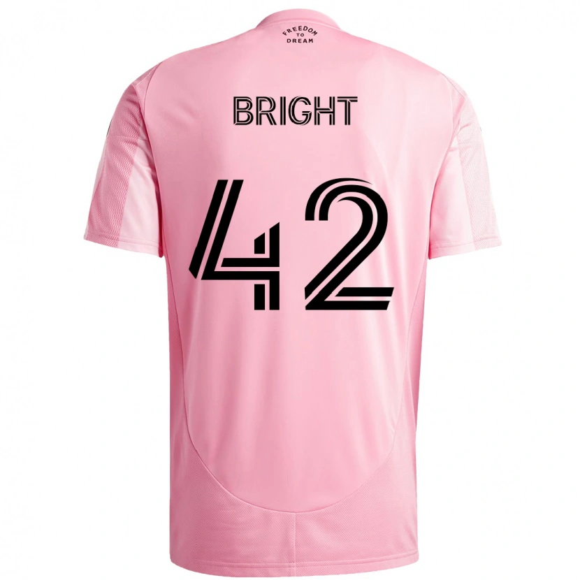 Danxen Niño Camiseta Yannick Bright #42 Negro Rosa 1ª Equipación 2025/26 La Camisa México