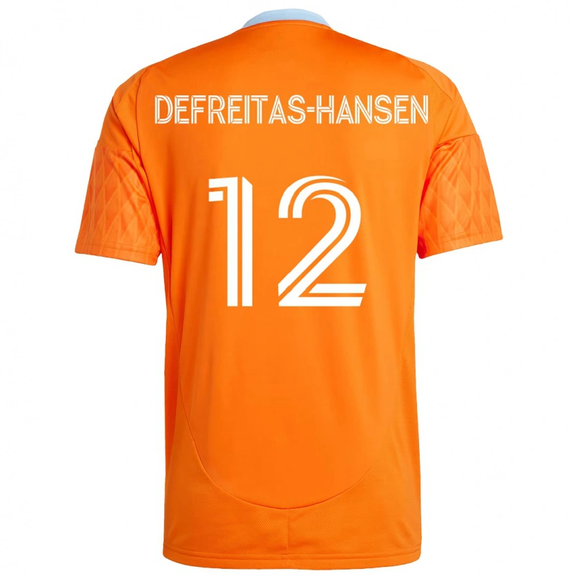 Danxen Niño Camiseta Nicholas Defreitas-Hansen #12 Naranja Blanco 1ª Equipación 2025/26 La Camisa México