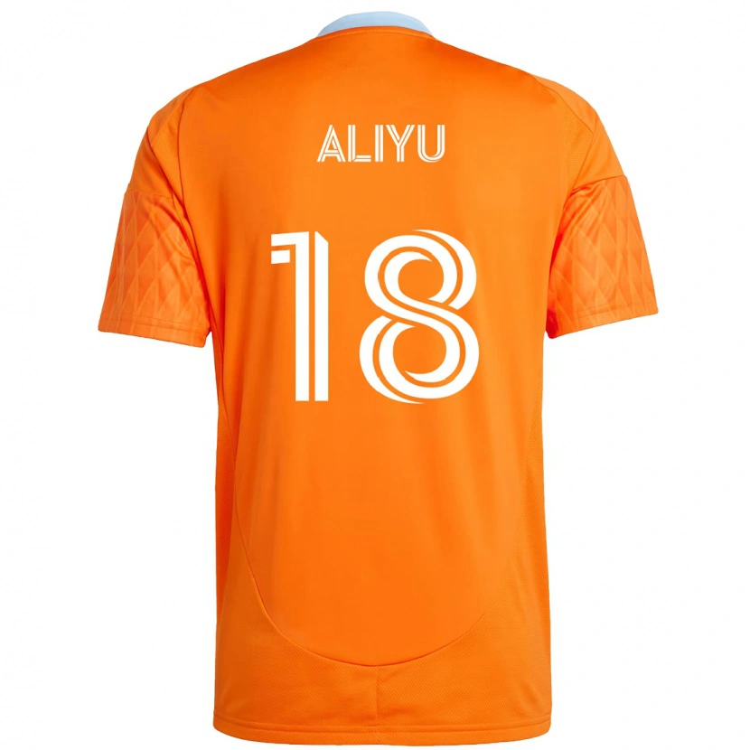 Danxen Niño Camiseta Ibrahim Aliyu #18 Morado Naranja 1ª Equipación 2025/26 La Camisa México