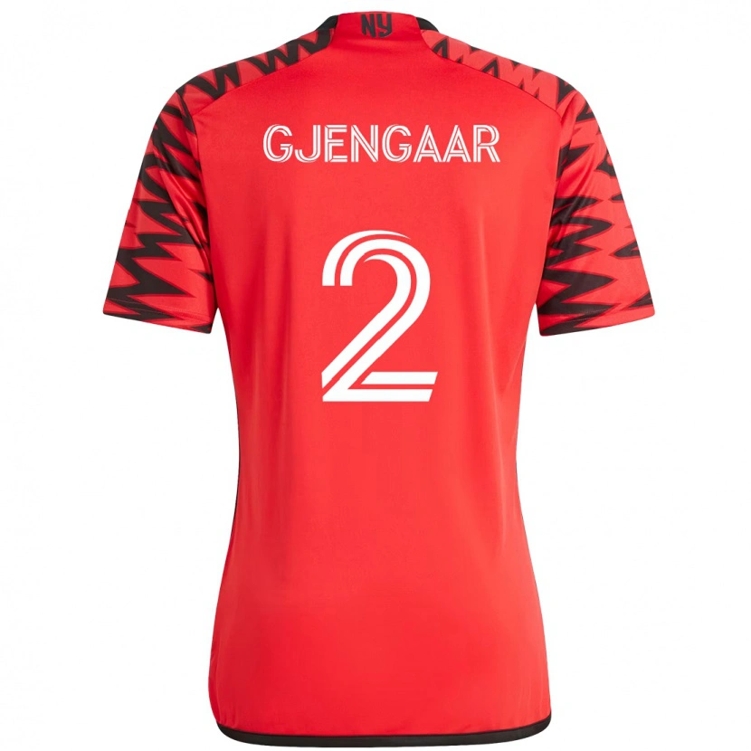 Danxen Niño Camiseta Dennis Gjengaar #2 Rojo Negro 1ª Equipación 2025/26 La Camisa México