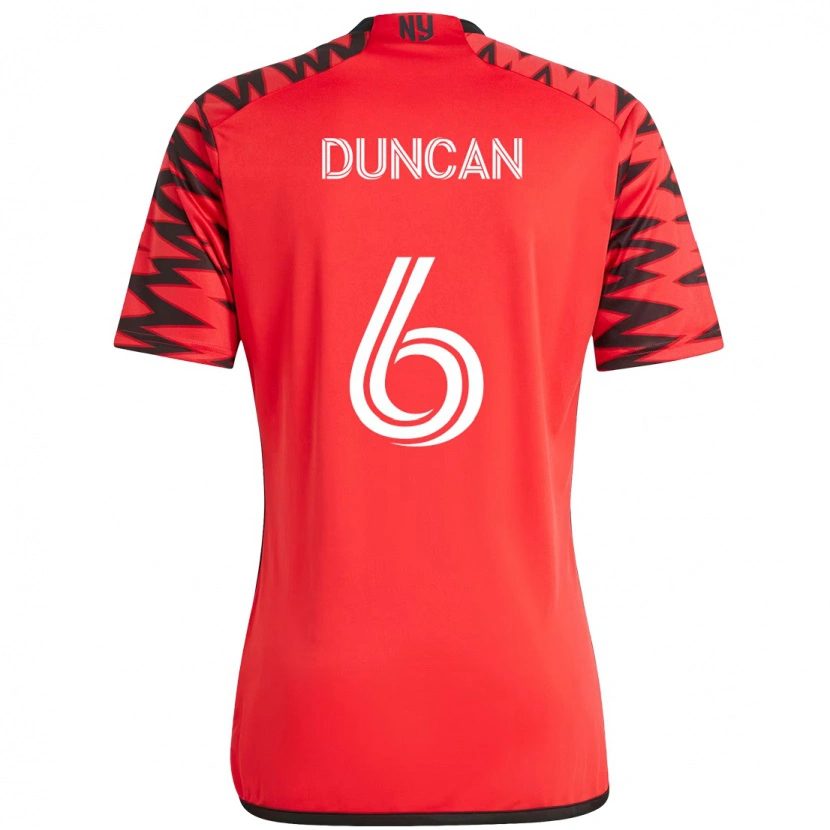 Danxen Niño Camiseta Kyle Duncan #6 Rojo Negro 1ª Equipación 2025/26 La Camisa México