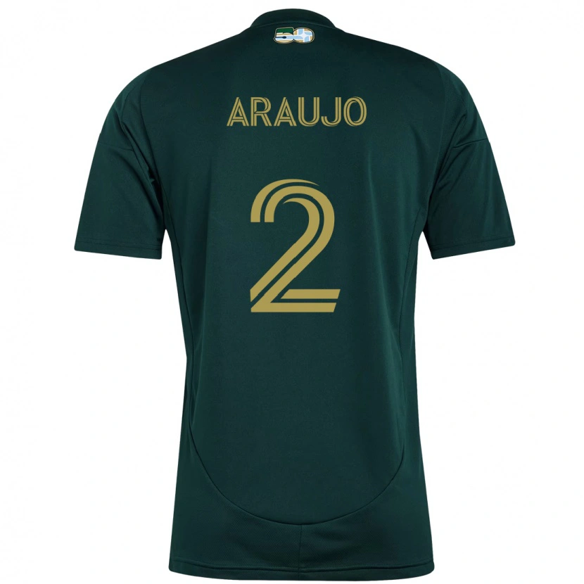 Danxen Niño Camiseta Miguel Araujo #2 Beige Verde 1ª Equipación 2025/26 La Camisa México