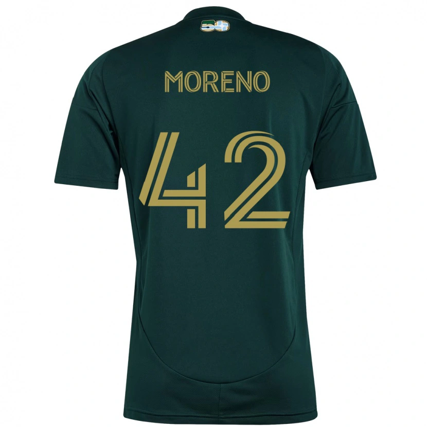 Danxen Niño Camiseta Alexis Moreno #42 Beige Verde 1ª Equipación 2025/26 La Camisa México