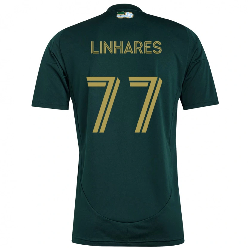 Danxen Niño Camiseta Kyle Linhares #77 Beige Verde 1ª Equipación 2025/26 La Camisa México