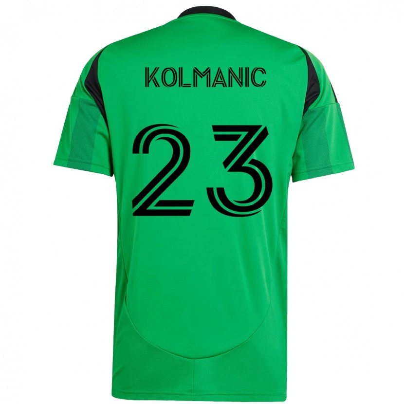 Danxen Niño Camiseta Žan Kolmanič #23 Verde Negro 1ª Equipación 2025/26 La Camisa México