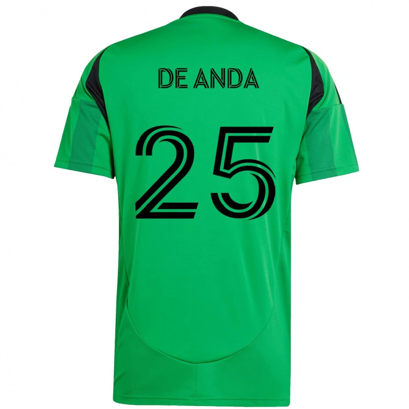 Danxen Niño Camiseta Anthony De Anda #25 Blanco Verde 1ª Equipación 2025/26 La Camisa México