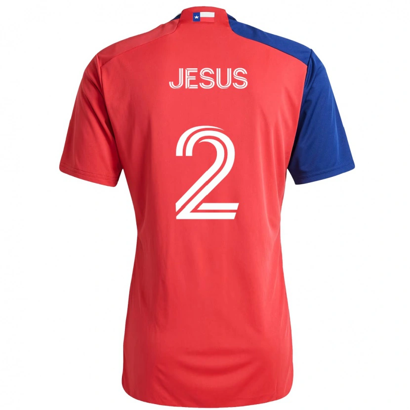 Danxen Niño Camiseta Geovane Jesus #2 Azul Claro Rojo 1ª Equipación 2025/26 La Camisa México