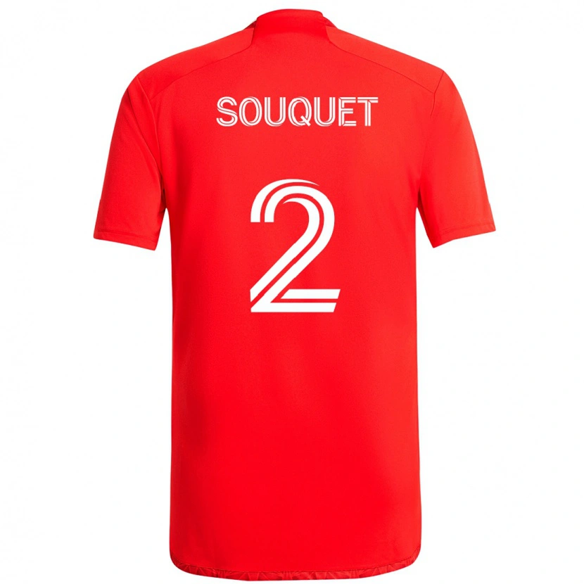 Danxen Niño Camiseta Arnaud Souquet #2 Rojo Blanco 1ª Equipación 2025/26 La Camisa México