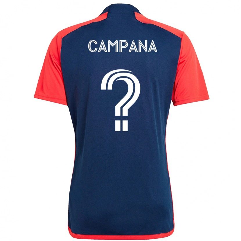 Danxen Niño Camiseta Leonardo Campana #0 Azul Rojo 1ª Equipación 2025/26 La Camisa México