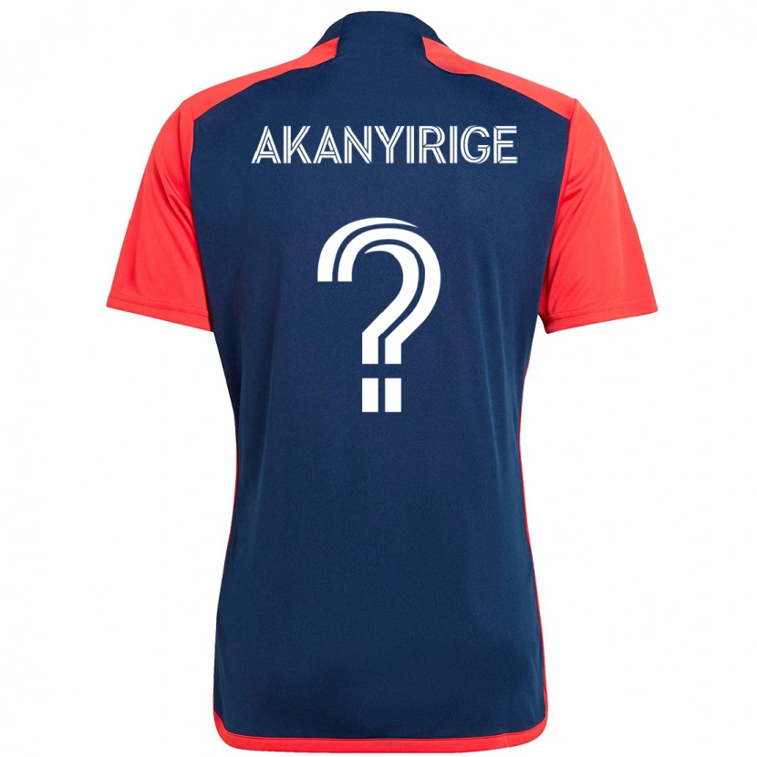Danxen Niño Camiseta Jacob Akanyirige #0 Azul Rojo 1ª Equipación 2025/26 La Camisa México
