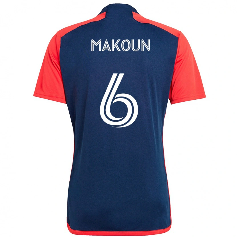 Danxen Niño Camiseta Christian Makoun #6 Azul Rojo 1ª Equipación 2025/26 La Camisa México