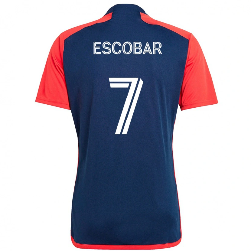 Danxen Niño Camiseta Olger Escobar #7 Azul Rojo 1ª Equipación 2025/26 La Camisa México