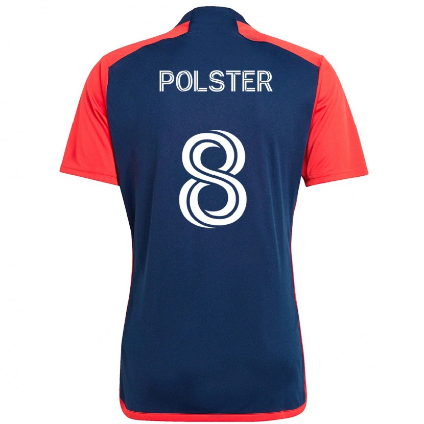 Danxen Niño Camiseta Matt Polster #8 Azul Rojo 1ª Equipación 2025/26 La Camisa México
