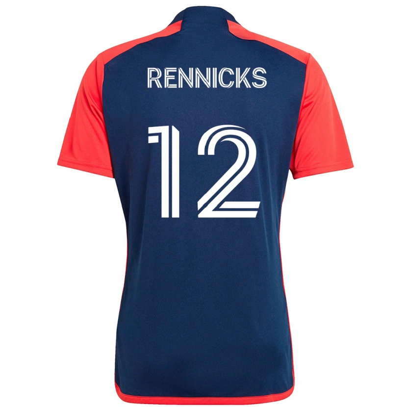 Danxen Niño Camiseta Justin Rennicks #12 Azul Rojo 1ª Equipación 2025/26 La Camisa México