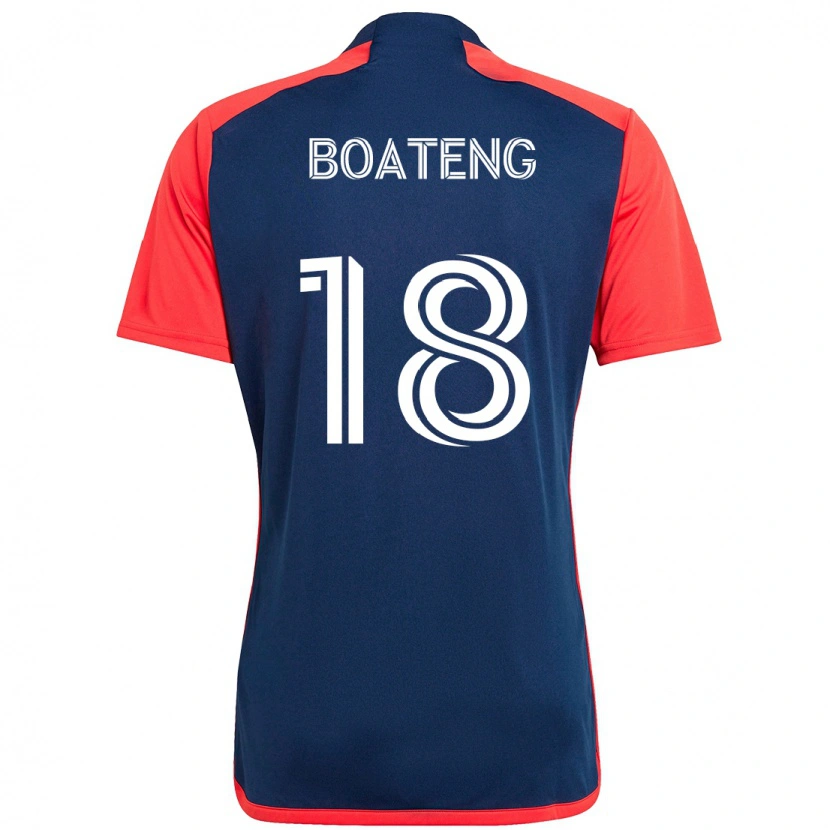 Danxen Niño Camiseta Emmanuel Boateng #18 Azul Rojo 1ª Equipación 2025/26 La Camisa México