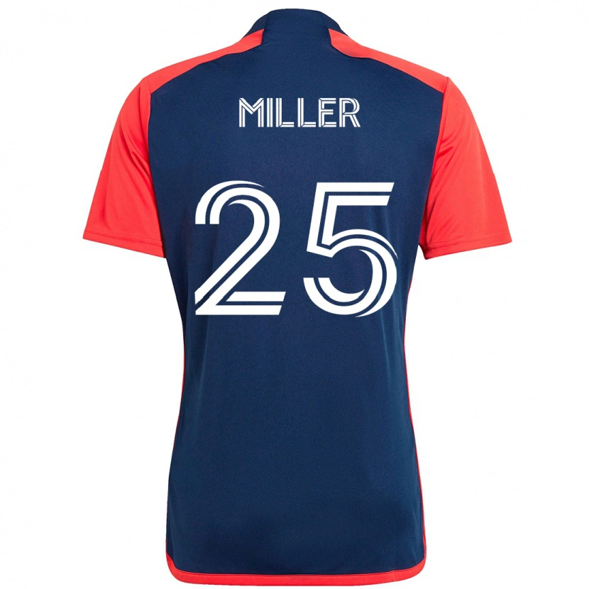 Danxen Niño Camiseta Peyton Miller #25 Azul Rojo 1ª Equipación 2025/26 La Camisa México