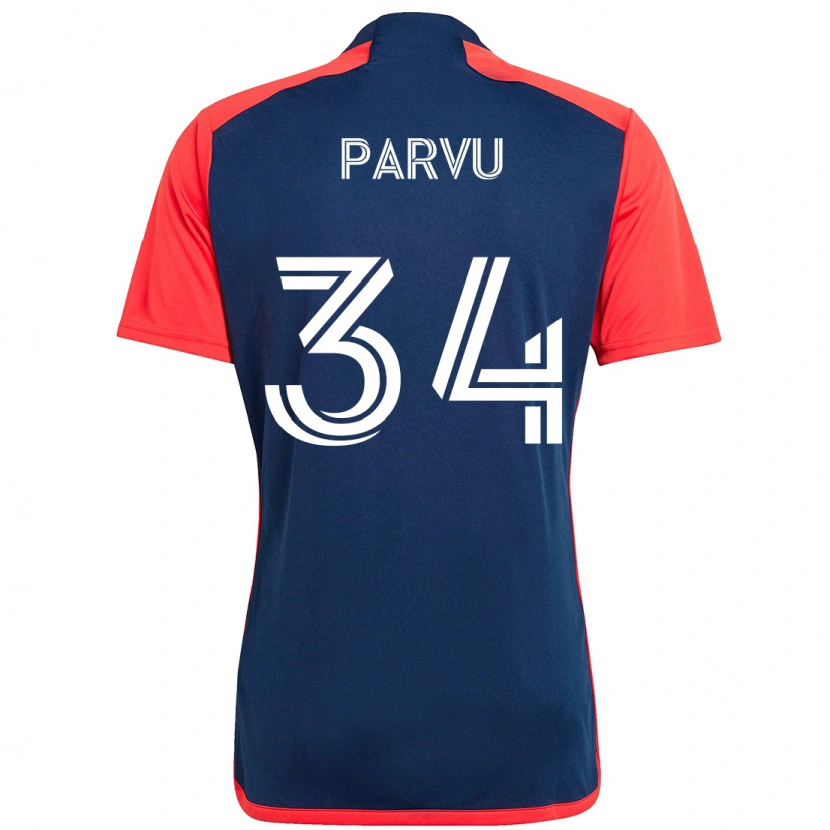 Danxen Niño Camiseta Alexandru Parvu #34 Azul Rojo 1ª Equipación 2025/26 La Camisa México
