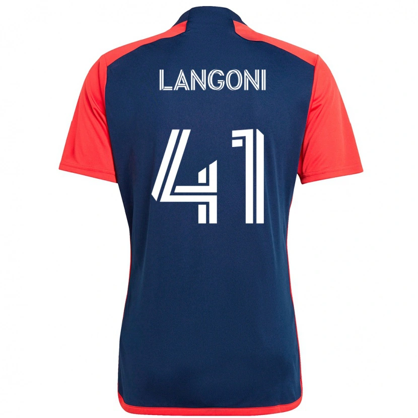 Danxen Niño Camiseta Luca Langoni #41 Azul Rojo 1ª Equipación 2025/26 La Camisa México