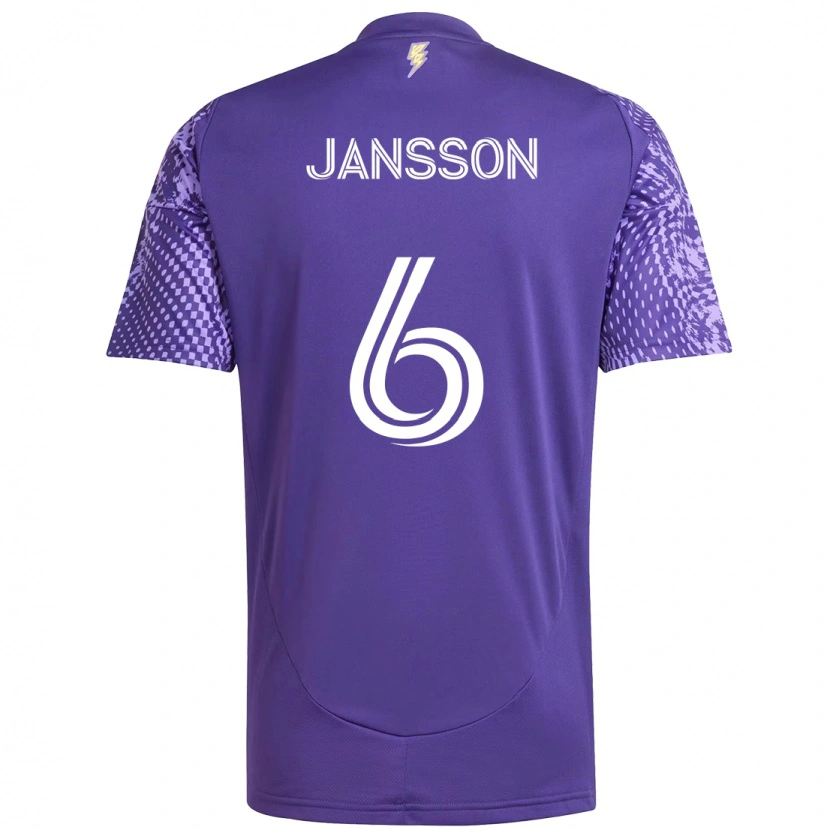 Danxen Niño Camiseta Robin Jansson #6 Blanco Morado 1ª Equipación 2025/26 La Camisa México