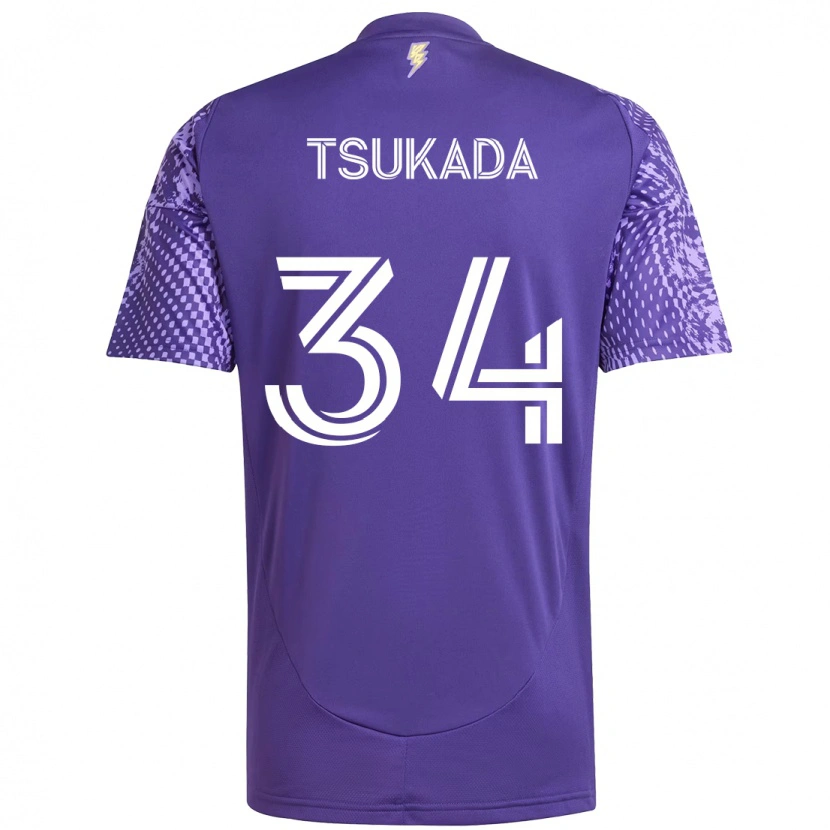 Danxen Niño Camiseta Yutaro Tsukada #34 Morado Blanco 1ª Equipación 2025/26 La Camisa México