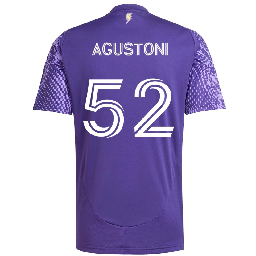 Danxen Niño Camiseta Gonzalo Agustoni #52 Blanco Morado 1ª Equipación 2025/26 La Camisa México