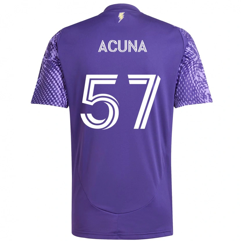 Danxen Niño Camiseta Cristofer Acuña #57 Blanco Morado 1ª Equipación 2025/26 La Camisa México