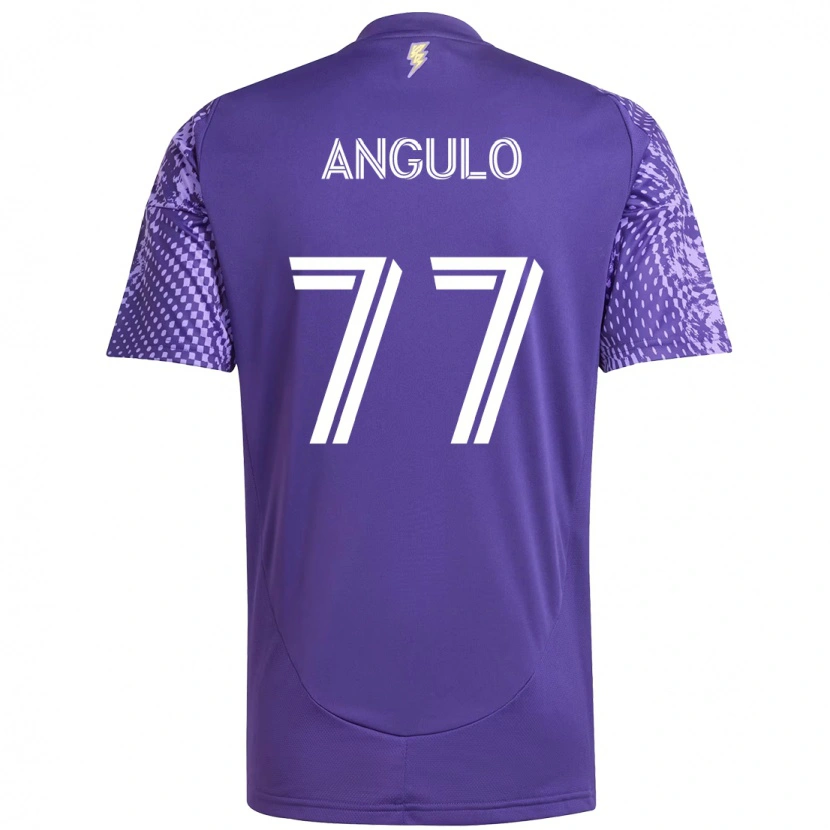 Danxen Niño Camiseta Iván Angulo #77 Blanco Morado 1ª Equipación 2025/26 La Camisa México