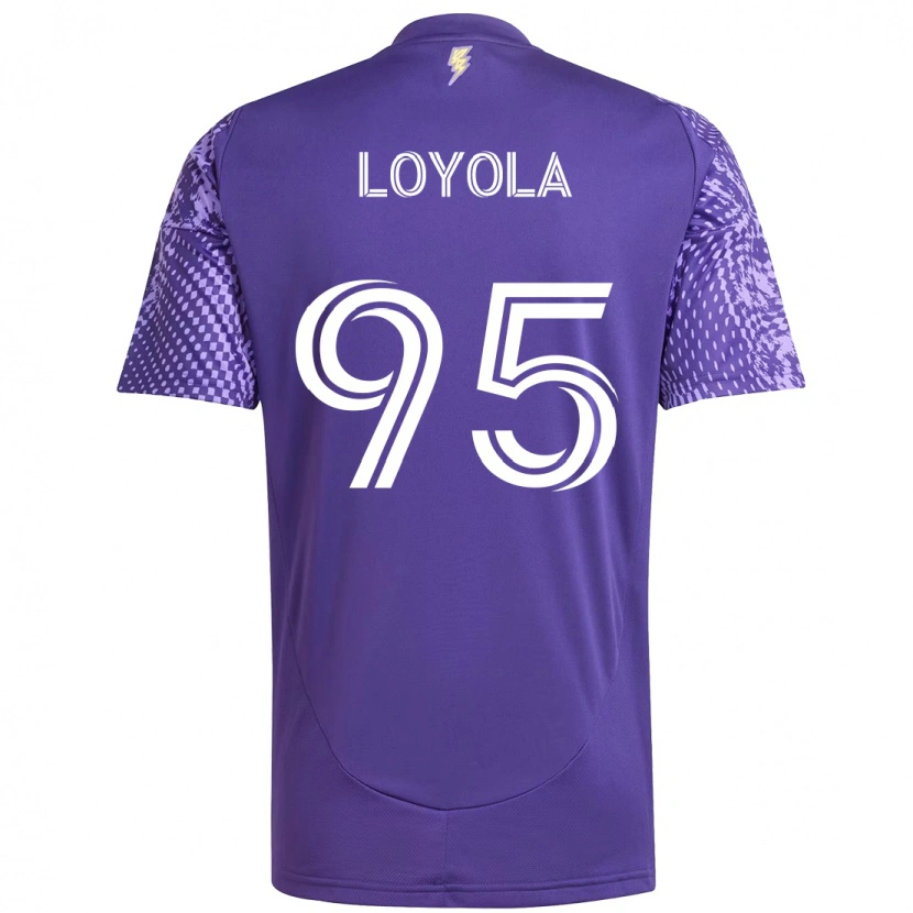 Danxen Niño Camiseta Favian Loyola #95 Blanco Morado 1ª Equipación 2025/26 La Camisa México