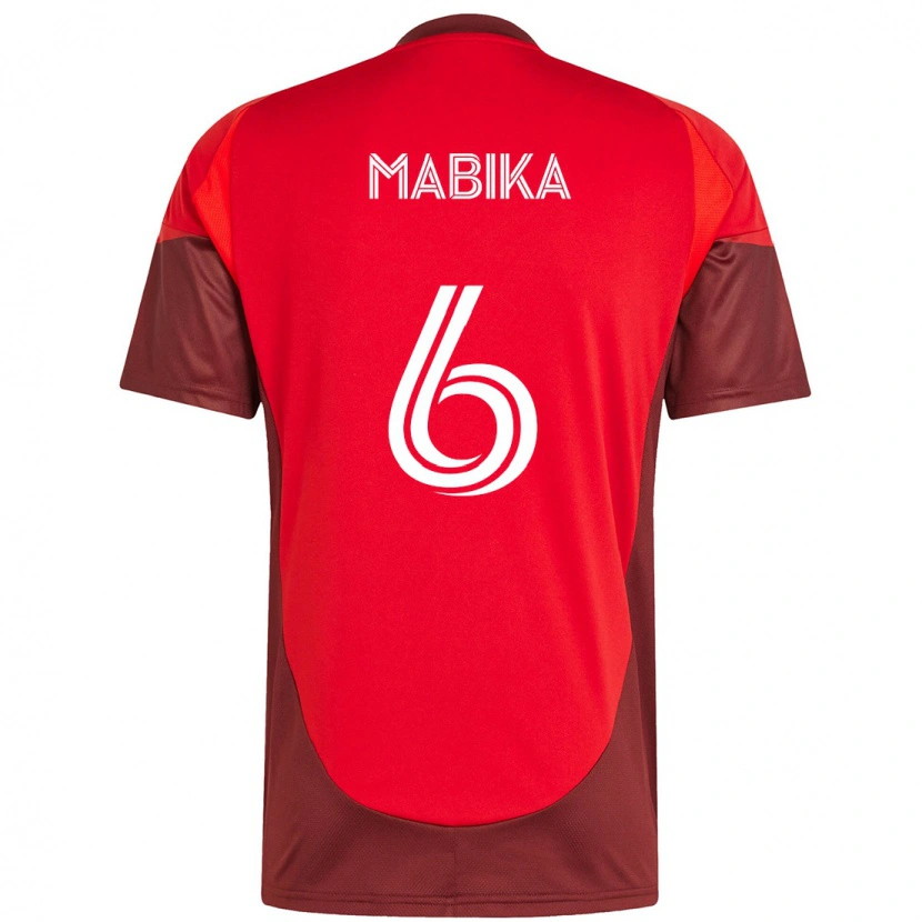 Danxen Niño Camiseta Aimé Mabika #6 Blanco Rojo 1ª Equipación 2025/26 La Camisa México