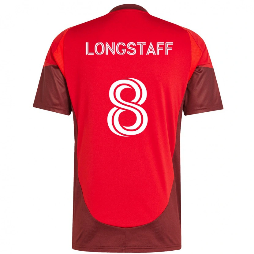 Danxen Niño Camiseta Matty Longstaff #8 Rojo Blanco 1ª Equipación 2025/26 La Camisa México