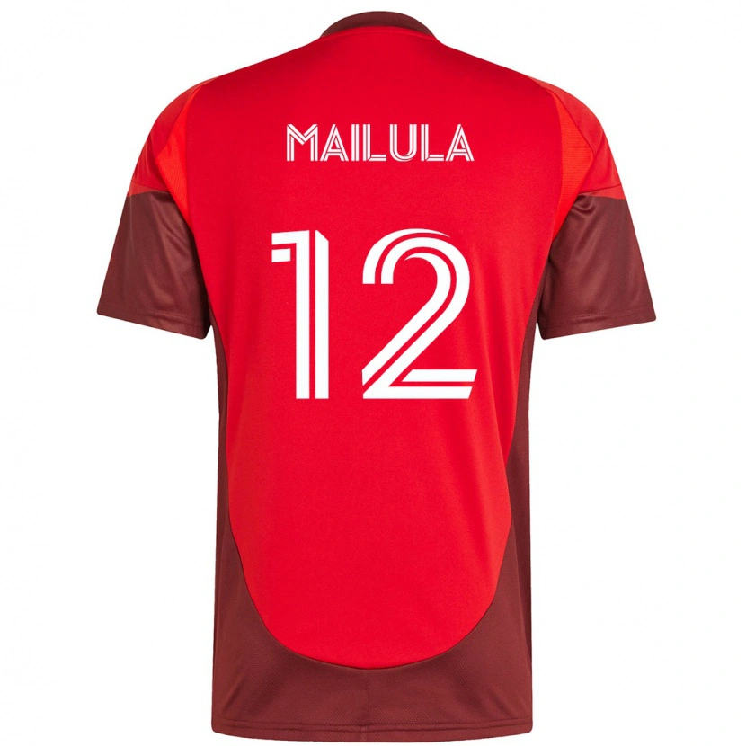 Danxen Niño Camiseta Cassius Mailula #12 Rojo Blanco 1ª Equipación 2025/26 La Camisa México