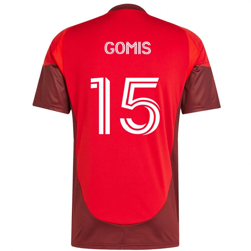 Danxen Niño Camiseta Nicksoen Gomis #15 Rojo Blanco 1ª Equipación 2025/26 La Camisa México