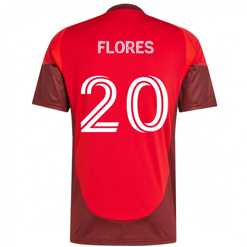 Danxen Niño Camiseta Deybi Flores #20 Rojo Blanco 1ª Equipación 2025/26 La Camisa México