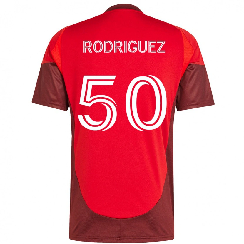 Danxen Niño Camiseta Abraham Rodriguez #50 Rojo Blanco 1ª Equipación 2025/26 La Camisa México