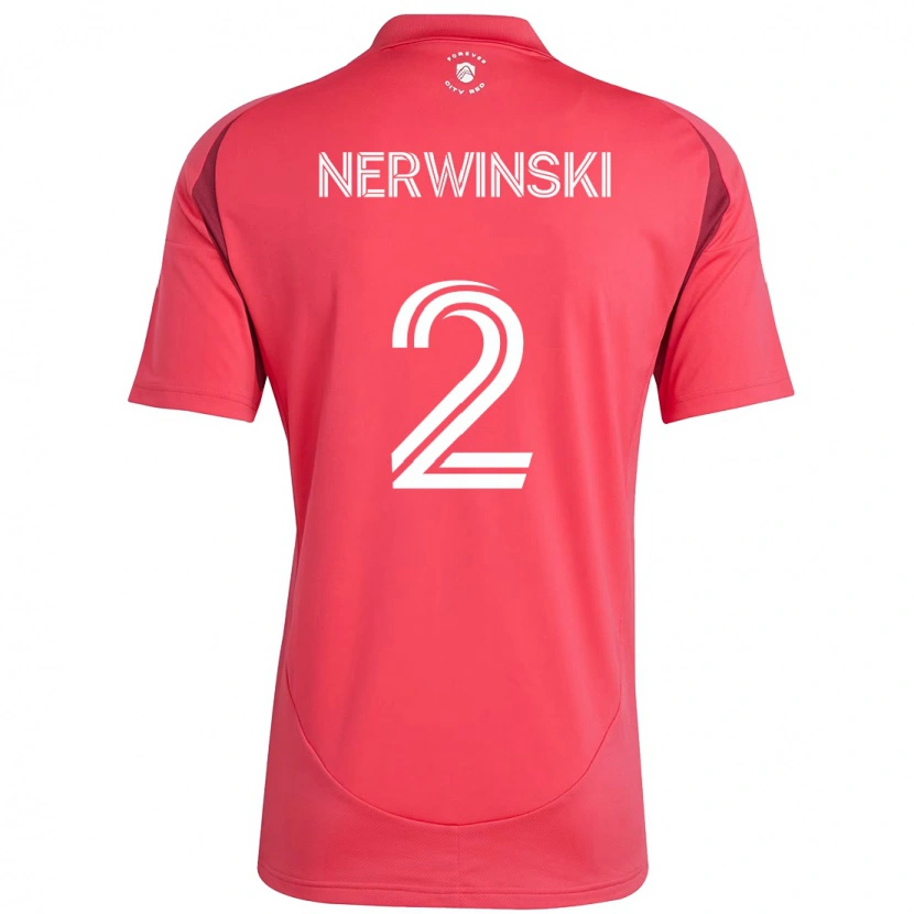 Danxen Niño Camiseta Jake Nerwinski #2 Magenta Blanco 1ª Equipación 2025/26 La Camisa México