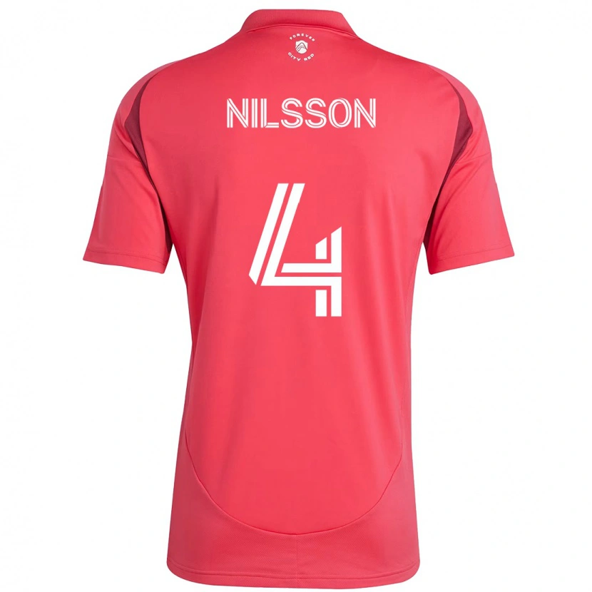 Danxen Niño Camiseta Joakim Nilsson #4 Magenta Blanco 1ª Equipación 2025/26 La Camisa México